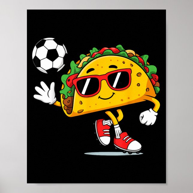 Poster Taco jogando futebol mexicano cinco de maio chapéu (Frente)