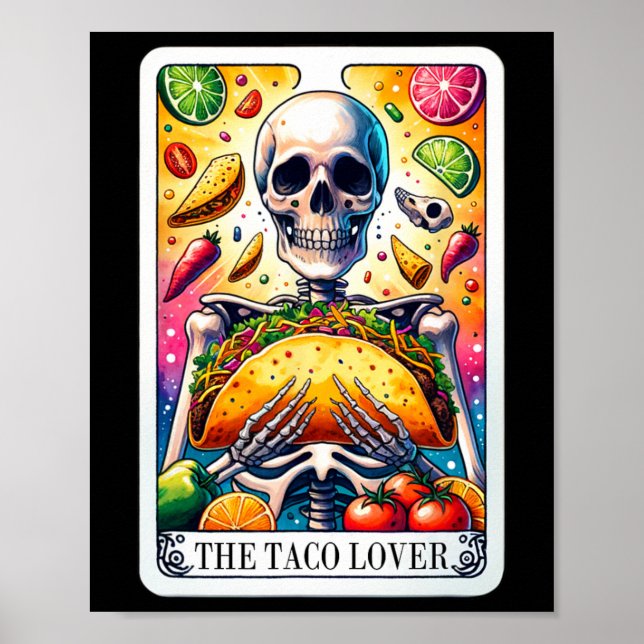 Poster Taco Lover Tarot Card Taco Terça-feira Cinco Mães (Frente)