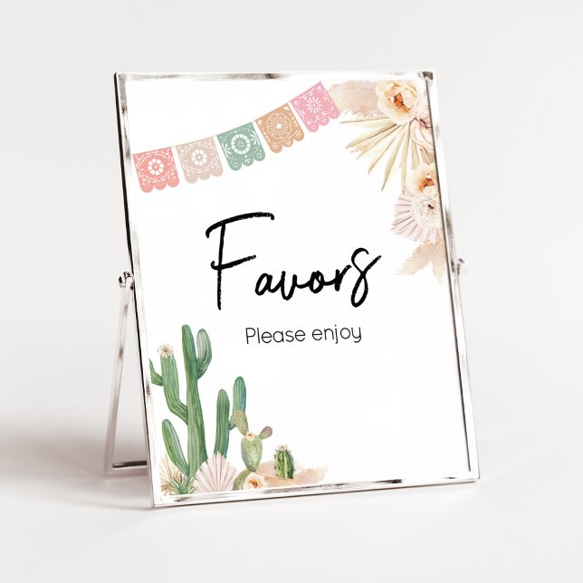 Poster Taco Sobre Um Chá de fraldas De Bebê Boho (Cactus Baby Shower Favors Sign)