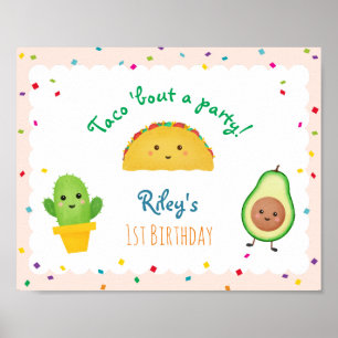 Poster Taco Sobre Uma Festa  Símbolo Fiesta Themed Birth