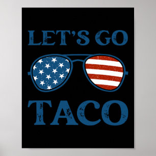 Poster Taco Trump 2025 Camisetas Retrô Engraçadas Vamos L