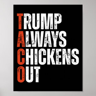 Poster Taco Trump Sempre Desiste Dizendo Tarifa Engraçada