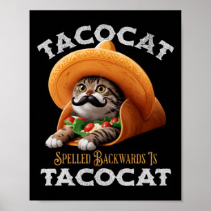Poster Tacocat Ortografado Para Trás É Tacocat Comida Mex