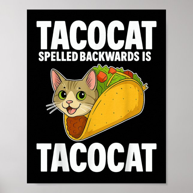 Poster Tacocat Ortografado Para Trás Presentes Engraçados (Frente)
