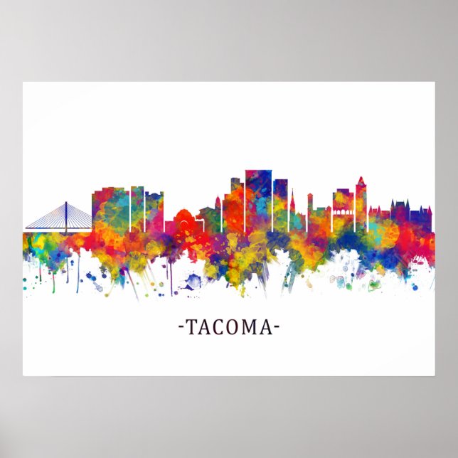 Poster Tacoma Washington Skyline (Frente)