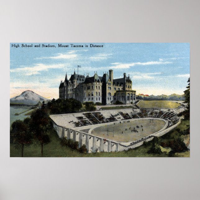 Poster Tacoma, Washington - Vista do Segundo grau (Frente)