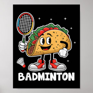 Poster Tacos Badminton Taco Comida Mexicana Cinco De Mayo