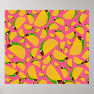 Póster Tacos cor-de-rosa