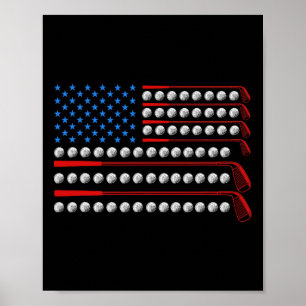 Poster Tacos de golfe patrióticos bandeira dos EUA tacos