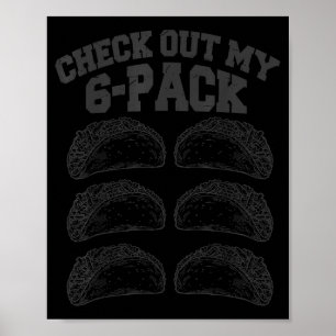 Poster Tacos de six pack divertido cinco de mayo fitness 