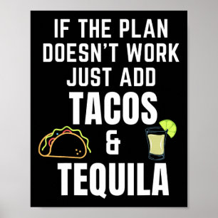 Poster Tacos Engraçados E Citação De Tequila Para Cinco D