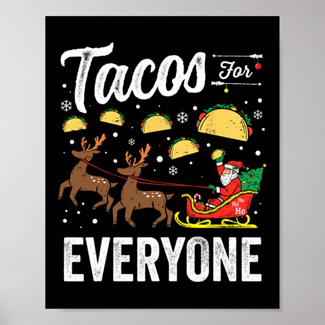 Poster Tacos Para Todos Os Papais noeis De Natal De Taco  (Frente)