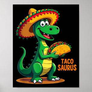 Poster Tacosaurus dinossauro mexicano trex cinco de maio