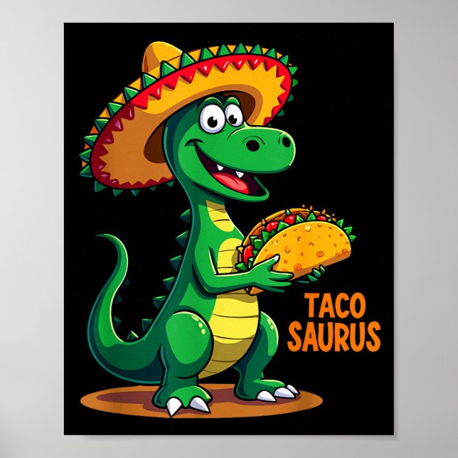 Poster Tacosaurus dinossauro mexicano trex cinco de maio  (Frente)