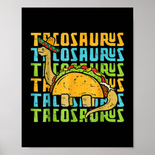 Poster Tacosaurus TRex Dinossaur Cinco de Mayo