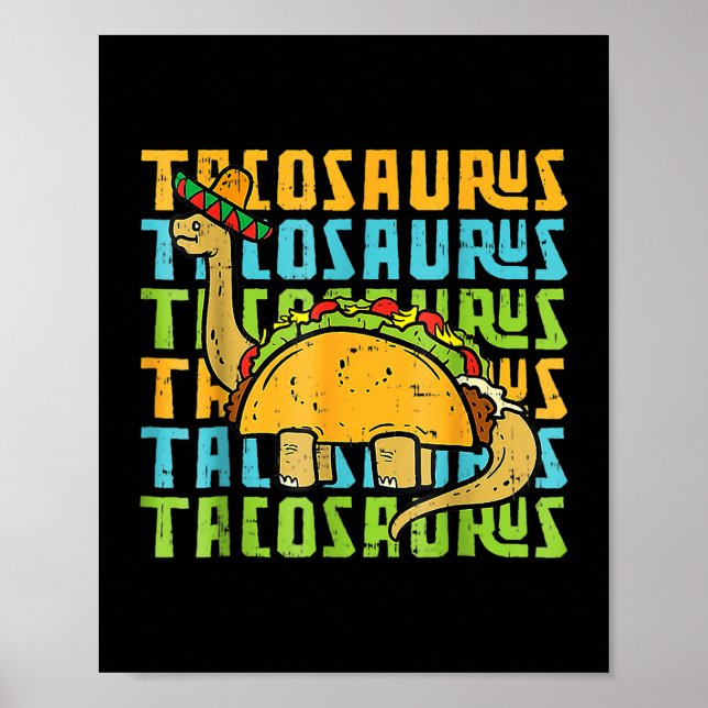Poster Tacosaurus TRex Dinossaur Cinco de Mayo (Frente)