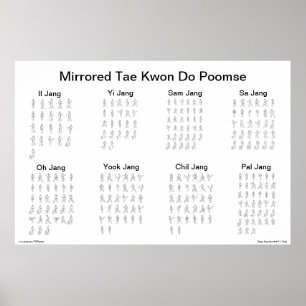 Póster Tae Kwon Do Poomse Espelhado