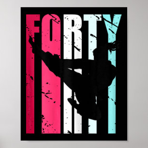 Poster Taekwondo Feminino Aniversário de 40 anos Artes Ma