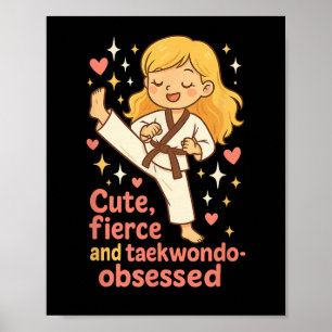 Poster Taekwondo Girl Blone Cute Fierce Obcecado Futuro
