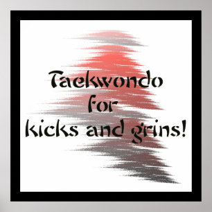 Póster Taekwondo Kicks e Grins