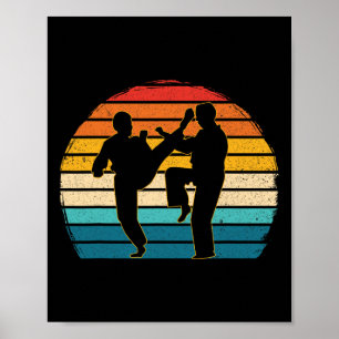 Poster Taekwondo Vintage Artes Marciais Coreanas Kickboxi