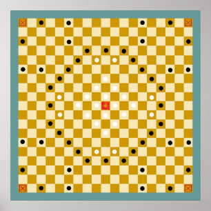 Poster Tafl / Alea Evangelii (19x19) Conselho De Jogo (Ve