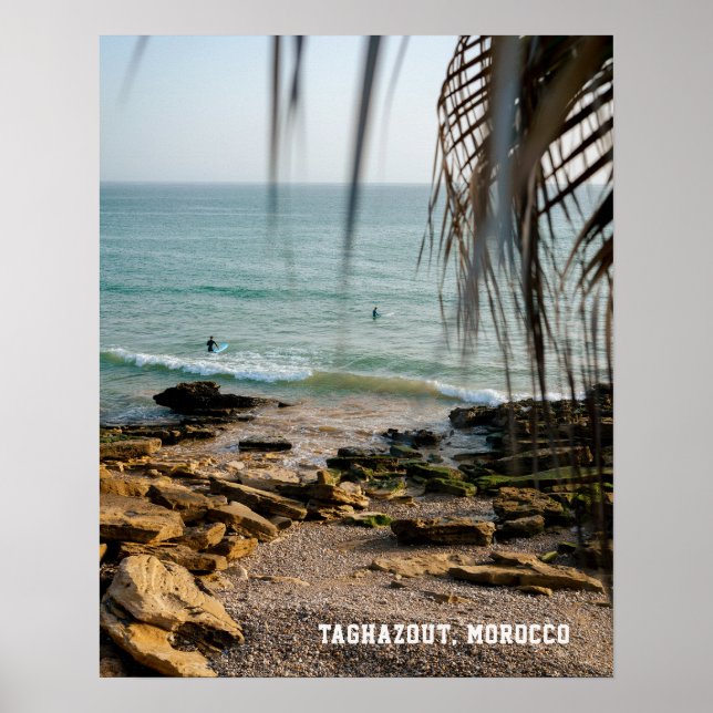 Poster Taghazout Marrocos Surf oceano Fotografia (Frente)