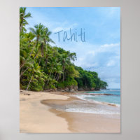 Tahiti Sand Beach Blue Sky Palm Trees