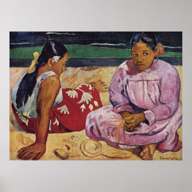Póster Tahitian Women on Beach por Gauguin (Frente)