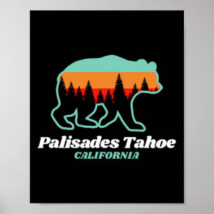 Poster Tahoe Palisades esquiando Snowboard California Bea