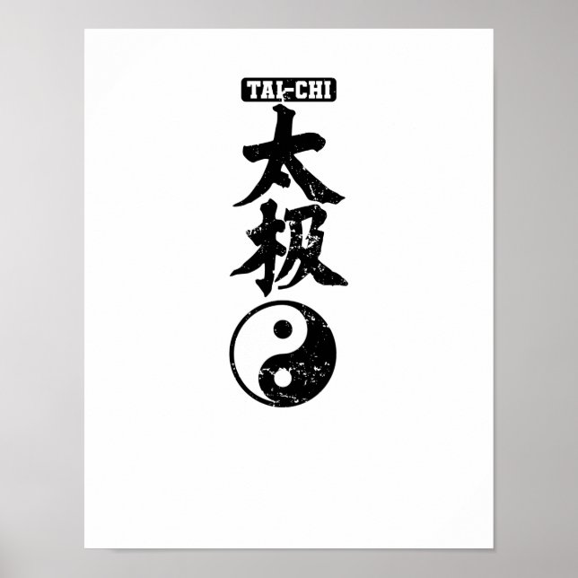 Poster Tai-Chi chinesische Schriftzeichen Yin Yang (Frente)