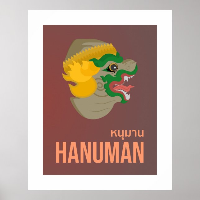 Poster Tai Ramakien Character, Hanuman Wall Art (Frente)