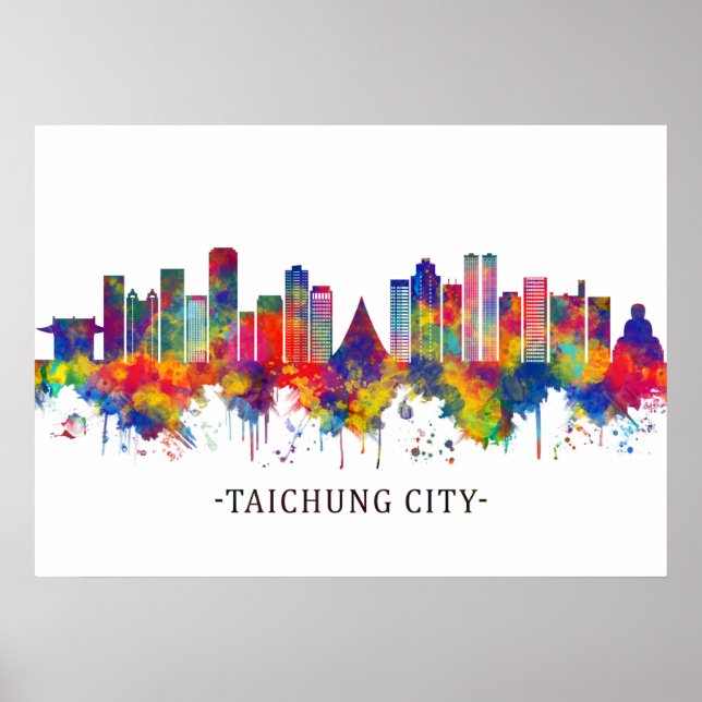 Poster Taichung City Taiwan Skyline (Frente)