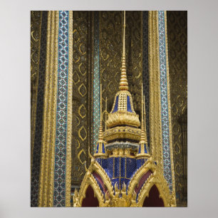 Póster Tailândia, Bangkok. Detalhes de decoração decorada