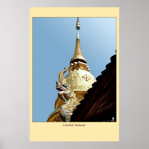 Póster Tailândia colorida