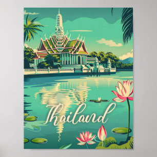 Poster Tailândia Vintage Familiar Viagem