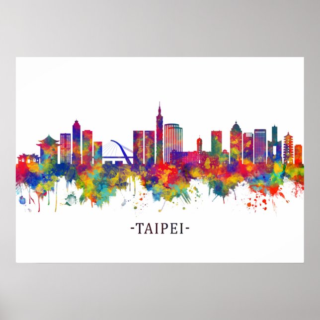 Poster Taipei Taiwan Skyline (Frente)