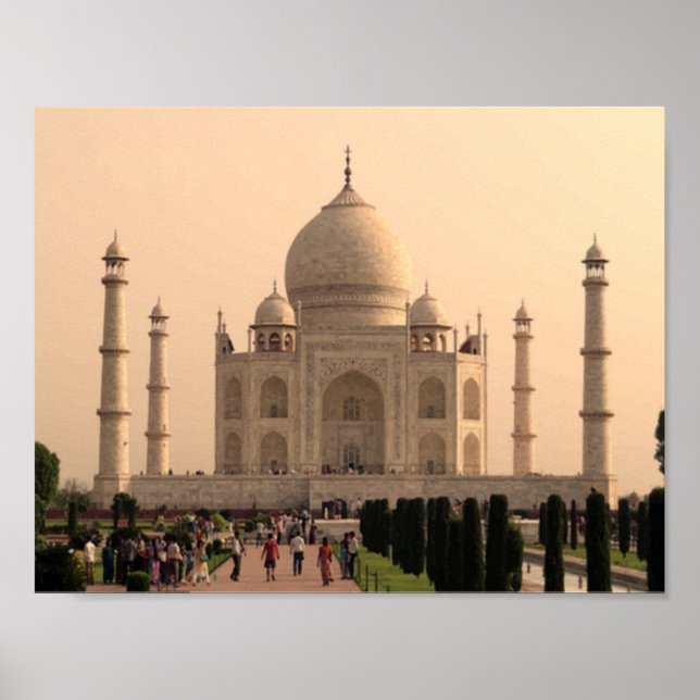 Poster Taj Mahal com pessoas (Frente)