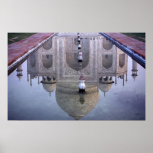 Póster Taj Mahal, reflexão Agra, Uttar Pradesh,