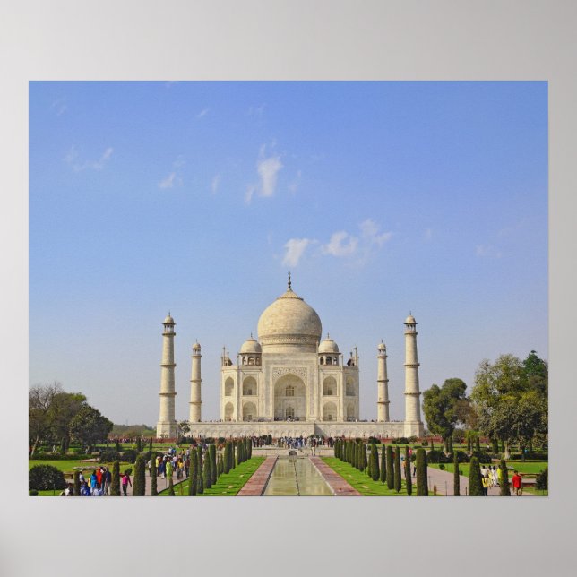 Poster Taj Mahal, um mausoléu localizado em Agra, Índia, (Frente)