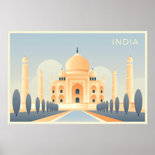 Poster Taj Mahal viagem (Frente)