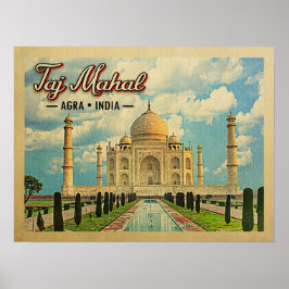Poster Taj Mahal Viagens vintage Índia