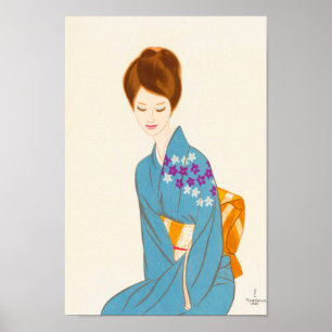 Poster Takasawa Keiichi tender japanese lady portrait art