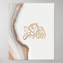 Poster Takbir Allahu Akbar em caligrafia árabe