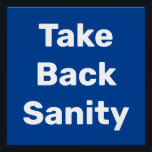 Póster Take Back Sanity<br><div class="desc">The political insanity of the last year must come to an end. It is time for those of us who believe in democracy to take back control of our government, our politics and our lives. We must restore fairness and decency through the democratic process. Take every opportunity to elect reasonable...</div>