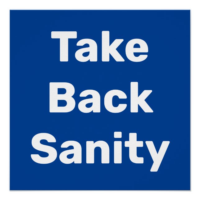Póster Take Back Sanity (Frente)