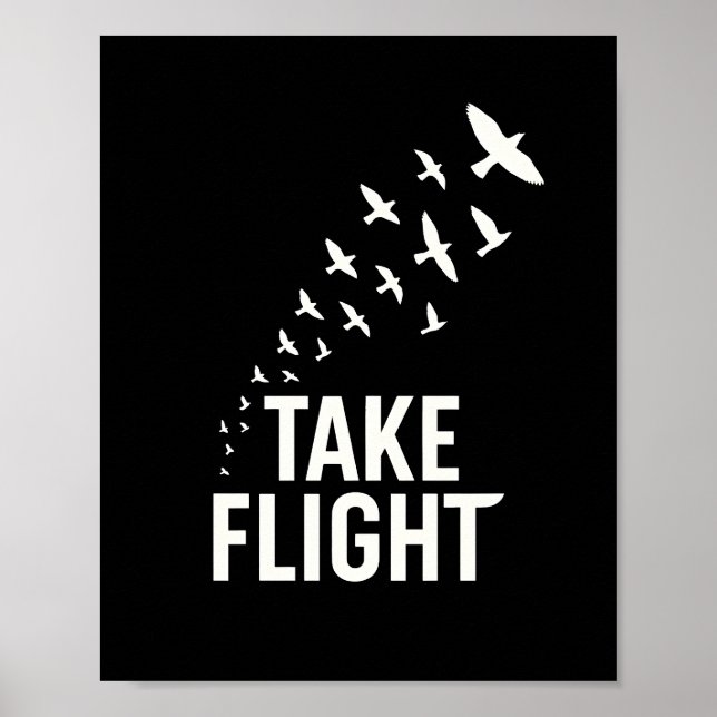 Poster Take Flight Motivational Bird Design (Frente)
