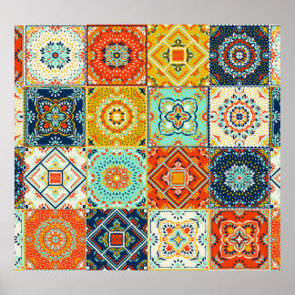 Poster Talavera, Azulejos, papel de parede mosaico turco.