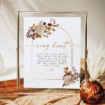 Poster TALIA Boho Terracotta Arch Ring Chá de panela<br><div class="desc">Este sinal de chá de panela de caça ao anel apresenta um arco boêmico,  florais de tons de terra de aquarela e uma elegante letra manuscrita com uma cor de sotaque de terracota divertida. Esta poster é a adição perfeita para a sua celebração de boho ou outono.</div>