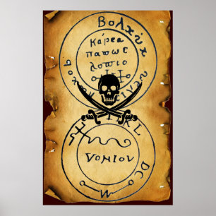 PÓSTER TALISMÃ ANTIGO / MAPA DO TESOURO PIRATA